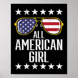 US Flag Sonnenbrille American All Girl Memorial Da Poster