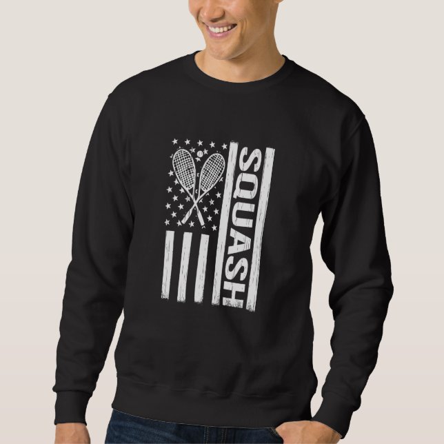US Flag squash rackets for squash player for men Sweatshirt (Vorderseite)