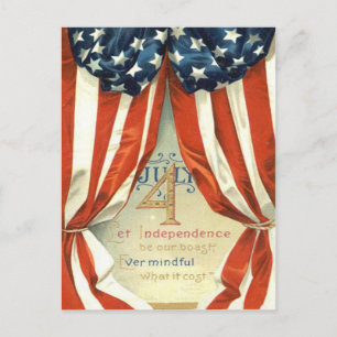 US Flag Stars & Stripes 4. Juli Postkarte