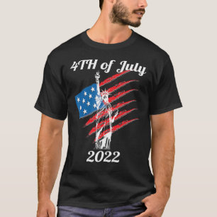 US Flag Statue of Liberty Patriotic 2022 4. JU T-Shirt