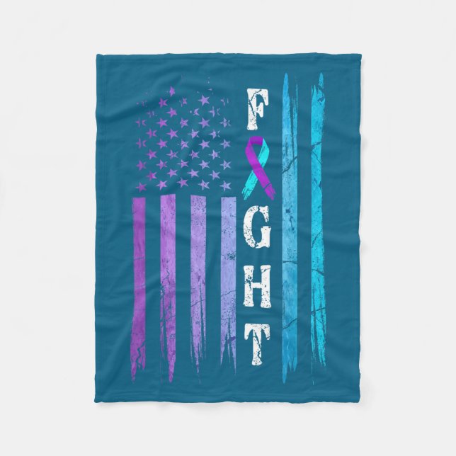 Us Flag Suicide Prevention Awareness Fight Wear Pu Fleecedecke (Vorderseite)