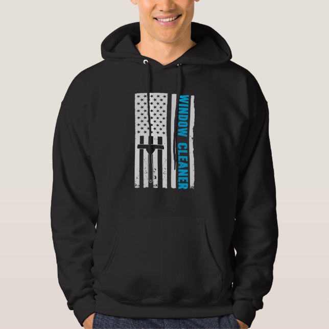 US Flag Window Cleaner Hoodie (Vorderseite)