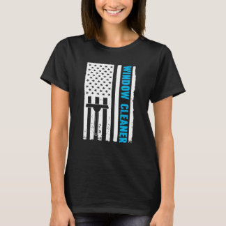 US Flag Window Cleaner T-Shirt