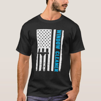 US Flag Window Cleaner T-Shirt