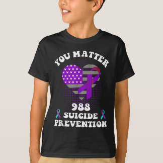 Us Flag You 988 Suicide Prevention Awareness Ribbo T-Shirt