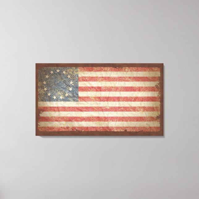 US-Flagge 1776 Leinwanddruck (Vorderseite)