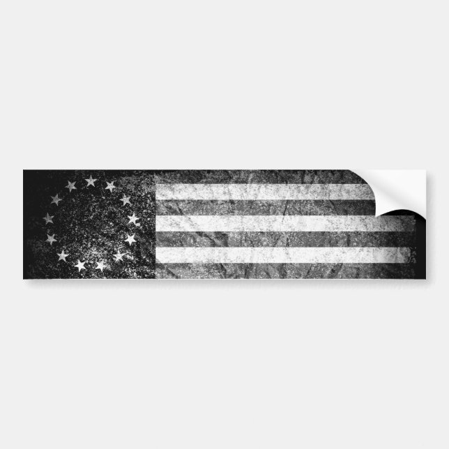 US-Flagge 1776, Schwarz und Weiß Autoaufkleber (Vorne)