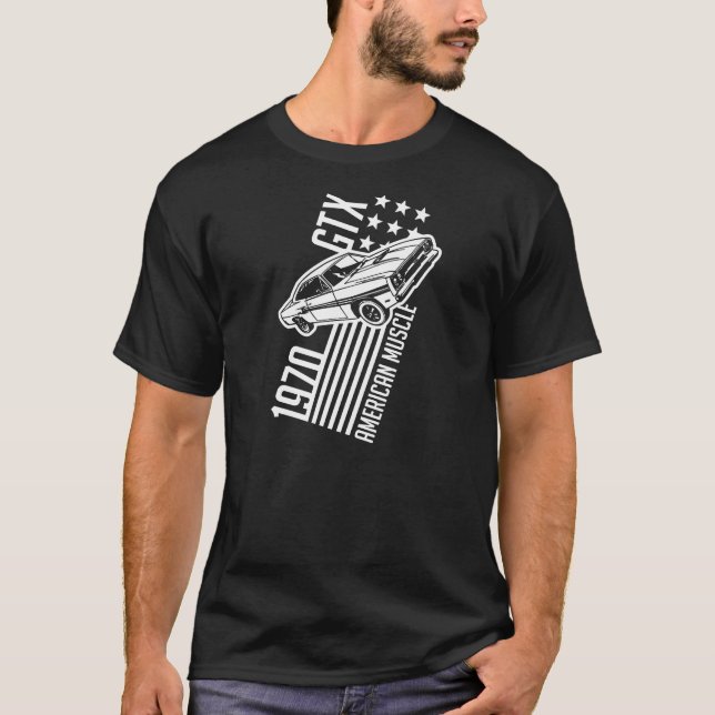 US Flagge 1970 Plymouths GTX T-Shirt (Vorderseite)