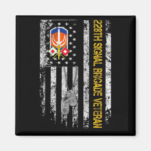 US-Flagge 228. Signalbrigade Military Vintag Vete Magnet