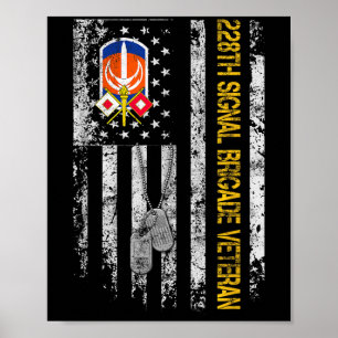 Us Flagge 228th Signal Brigade Militär Vintage Vet Poster