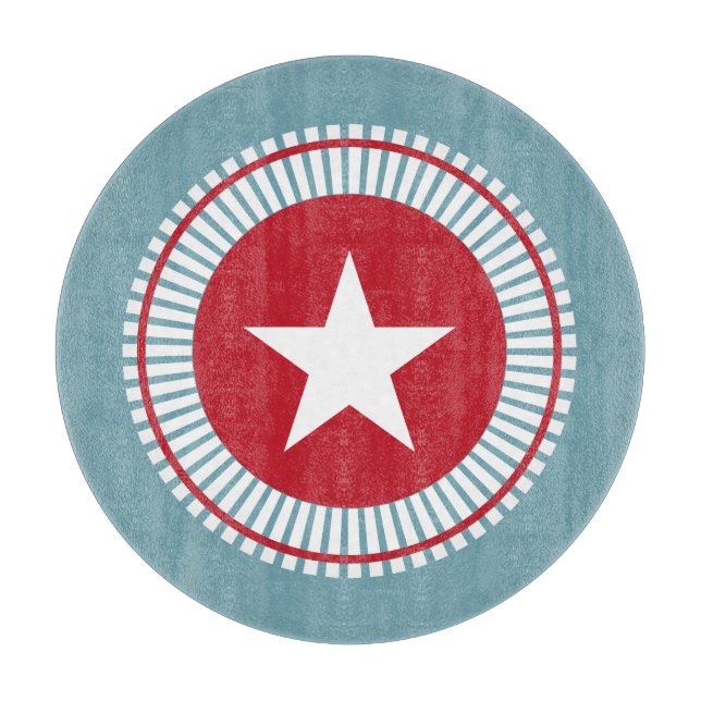 US Flagge 4. Juli Glasschneideboard Schneidebrett (Vorderseite)