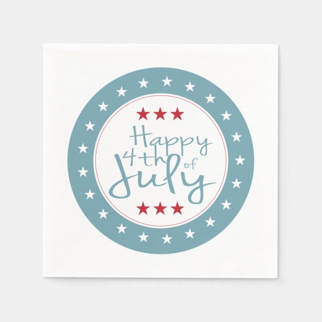 US Flagge 4. Juli Paper Napkin Set Serviette (Vorderseite)