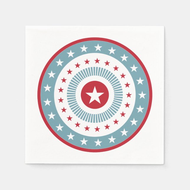 US Flagge 4. Juli Paper Napkin Set Serviette (Vorderseite)