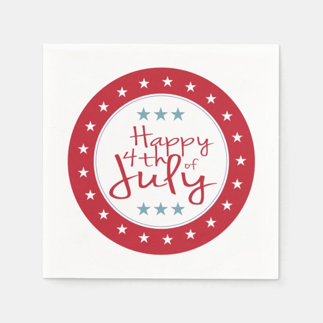 US Flagge 4. Juli Paper Napkin Set Serviette (Vorderseite)