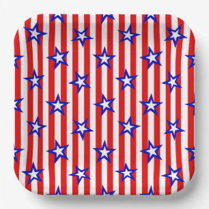 US Flagge 4. Juli Papierplatte Pappteller