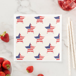 US Flagge 4. Juli Patriotisch Serviette