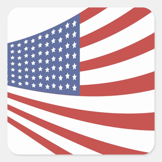 US-Flagge (4. Juli) Quadratischer Aufkleber (Vorderseite)