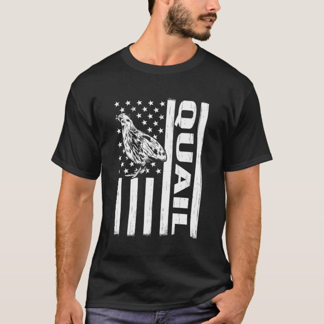 US-Flagge 4. Juli Quantenjagd und Wachteln Bauer Q T-Shirt (Vorderseite)