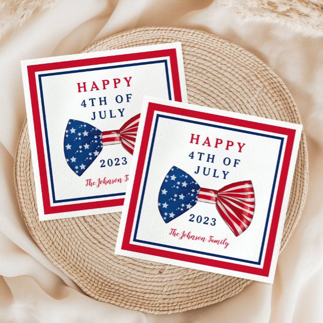 US Flagge 4. Juli Serviette (Stars And Stripes 4th Of July Napkins)