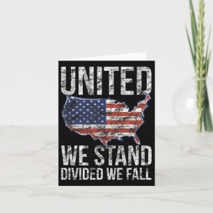 US-Flagge 4. Juli Vereint wir stehen gespalten wir Karte