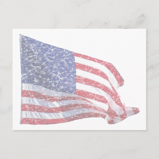 US-Flagge - abgenutzt Postkarte (Vorderseite)