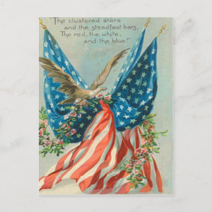 US-Flagge Adler Rose Memorial Day Postkarte