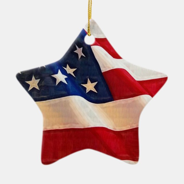 US Flagge-alter Ruhm-amerikanische Flagge Keramikornament (Vorne)