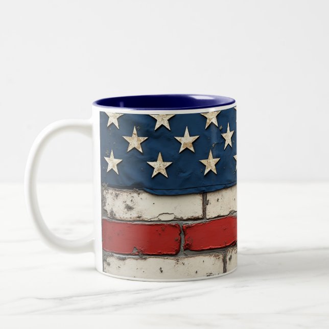 US Flagge, alter Ruhm. Zweifarbige Tasse (Links)