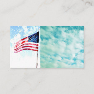 US-Flagge am hübschen blauen Himmel Visitenkarte