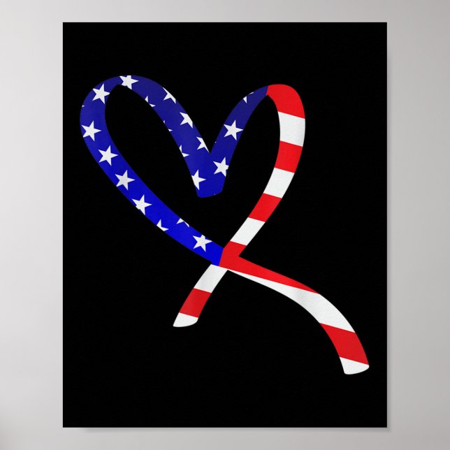 US-Flagge American Patriotic Heart Armed Forces Me Poster (Vorne)