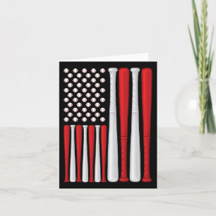 US-Flagge - Amerikanische Baseballflagge - Vintage Karte