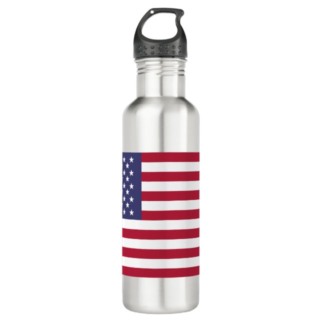 US-Flagge Amerikanische Flagge Red White Strips St Edelstahlflasche (Vorderseite)