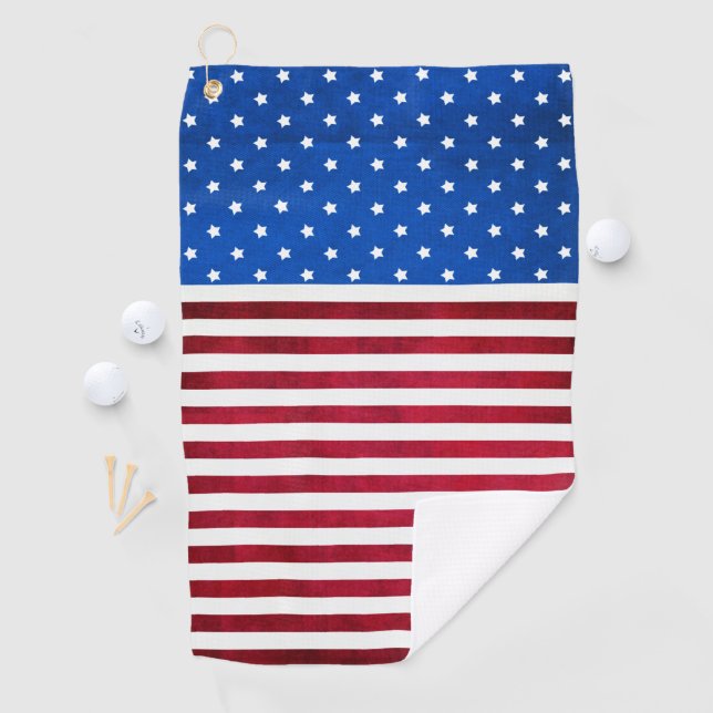 US Flagge-Amerikanische Flagge von Shirley Taylor Golfhandtuch (Insitu)