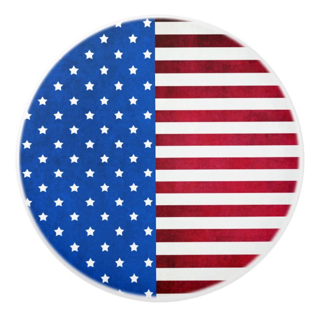 US Flagge-Amerikanische Flagge von Shirley Taylor Keramikknauf (Vorderseite)