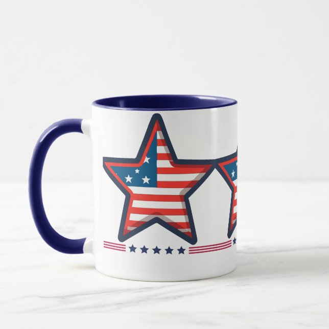 "US Flagge - Amerikanische Tasse" Tasse (Links)