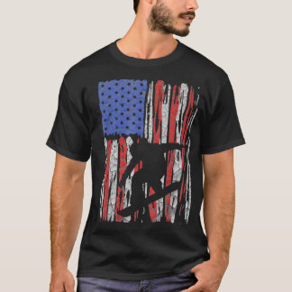 US-Flagge Amerikanischer Snowboard Snowboarder Fan T-Shirt