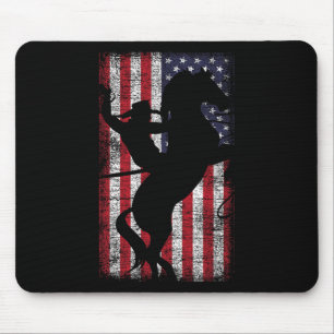 US-Flagge amerikanischer Stolz Texas Reittier 4. J Mousepad