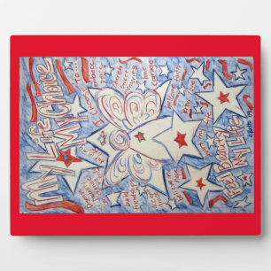 US Flagge Angel Malerei Kunst Plaque Fotoplatte