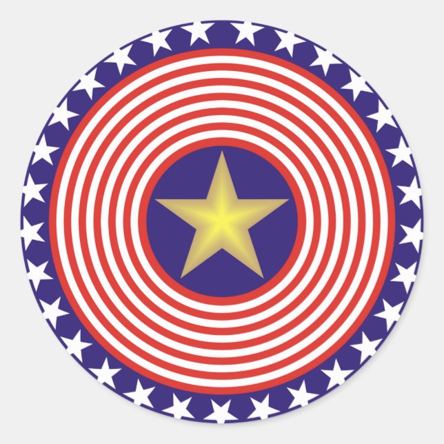 US Flagge-Aufkleber Runder Aufkleber (Vorderseite)