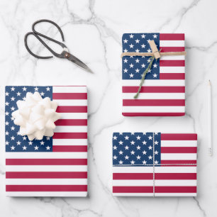 US Flagge (Ausrichtung der Landschaft) Geschenkpapier Set