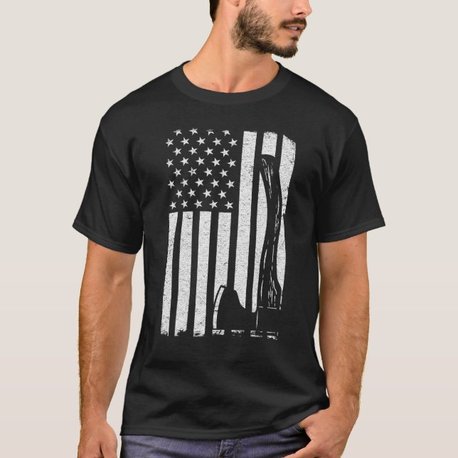US-Flagge Ax Woodworker Lumberjack Logger Ax Throw T-Shirt (Vorderseite)