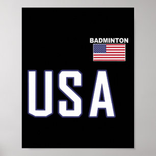 US-Flagge Badminton Team Cool Player Equipment Men Poster