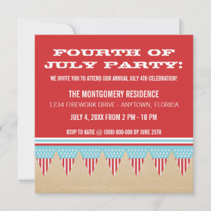 US Flagge Banner 4. Juli Einladung
