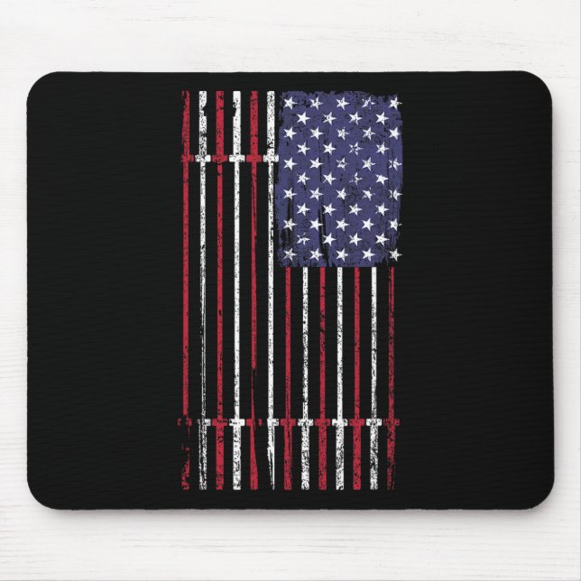 US-Flagge Barbell für Frauen Männer Mousepad (Vorne)
