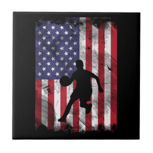 US-Flagge Basketball Vintag Patriotic Baller Fliese