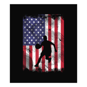 US-Flagge Basketball Vintag Patriotic Baller Fotodruck