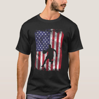 US-Flagge Basketball Vintage Patriotischer Baller T-Shirt