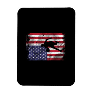 US-Flagge Basketball Vintage Patriotischer Ballspi Magnet