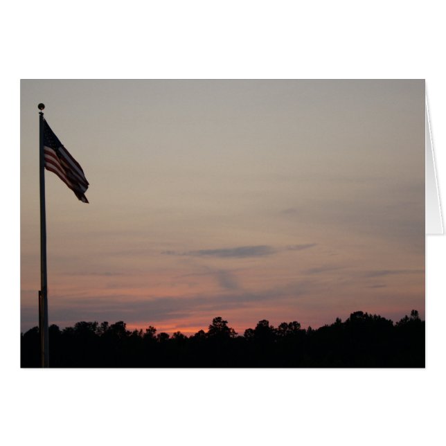 US Flagge bei Sonnenuntergang (Vorderseite (Horizontal))