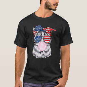 US-Flagge Brille Katze Bubble Gum 4. Juli Patriot T-Shirt